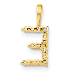14k 1/8 carat Lab Grown Diamond VS/SI+ G+ Complete Letter E Initial Pendant