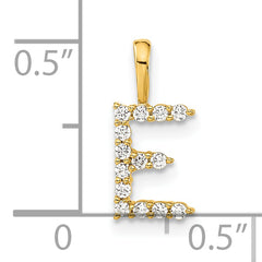 14k 1/8 carat Lab Grown Diamond VS/SI+ G+ Complete Letter E Initial Pendant