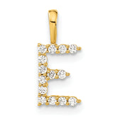 14k 1/8 carat Lab Grown Diamond VS/SI+ G+ Complete Letter E Initial Pendant