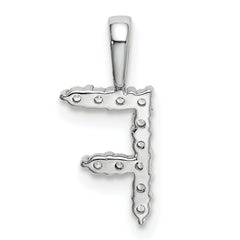 14k White Gold 1/8 carat Lab Grown Diamond VS/SI+ G+ Complete Letter F Initial Pendant