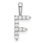 14k White Gold 1/8 carat Lab Grown Diamond VS/SI+ G+ Complete Letter F Initial Pendant