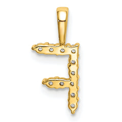 14k 1/8 carat Lab Grown Diamond VS/SI+ G+ Complete Letter F Initial Pendant