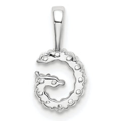 14k White Gold 1/8 carat Lab Grown Diamond VS/SI+ G+ Complete Letter G Intitial Pendant