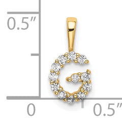 14k 1/8 carat Lab Grown Diamond VS/SI+ G+ Complete Letter G Intitial Pendant