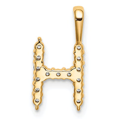 14k 1/6 carat Lab Grown Diamond VS/SI+ G+ Complete Letter H Initial Pendant