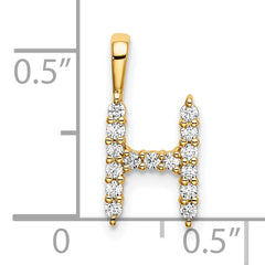 14k 1/6 carat Lab Grown Diamond VS/SI+ G+ Complete Letter H Initial Pendant