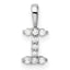 14k White Gold 1/10 carat Lab Grown Diamond VS/SI+ G+ Complete Letter I Initial Pendant