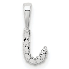 14k White Gold 1/10 carat Lab Grown Diamond VS/SI+ G+ Complete Letter J Initial Pendant