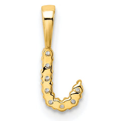 14k 1/10 carat Lab Grown Diamond VS/SI+ G+ Complete Letter J Initial Pendant