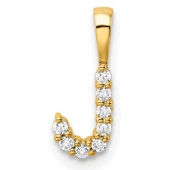 14k 1/10 carat Lab Grown Diamond VS/SI+ G+ Complete Letter J Initial Pendant