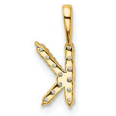 14k 1/8 carat Lab Grown Diamond VS/SI+ G+ Complete Letter K Initial Pendant