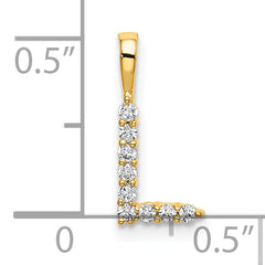 14k 1/10 carat Lab Grown Diamond VS/SI+ G+ Complete Letter L Initial Pendant