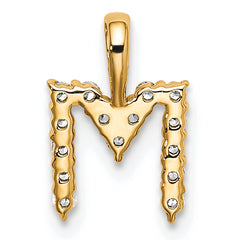 14k 1/6 carat Lab Grown Diamond VS/SI+ G+ Complete Letter M Initial Pendant