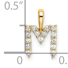14k 1/6 carat Lab Grown Diamond VS/SI+ G+ Complete Letter M Initial Pendant