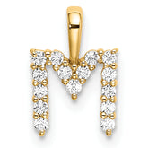14k 1/6 carat Lab Grown Diamond VS/SI+ G+ Complete Letter M Initial Pendant