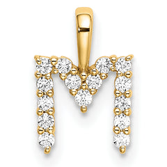 14k 1/6 carat Lab Grown Diamond VS/SI+ G+ Complete Letter M Initial Pendant