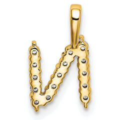 14k 1/6 carat Lab Grown Diamond VS/SI+ G+ Complete Letter N Initial Pendant