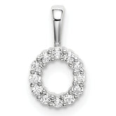 14k White Gold 1/8 carat Lab Grown Diamond VS/SI+ G+ Complete Letter O Intitial Pendant
