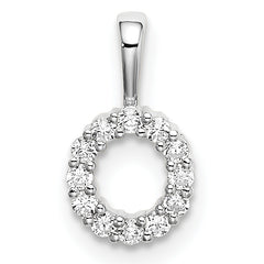 14k White Gold 1/8 carat Lab Grown Diamond VS/SI+ G+ Complete Letter O Intitial Pendant