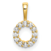 14k 1/8 carat Lab Grown Diamond VS/SI+ G+ Complete Letter O Intitial Pendant