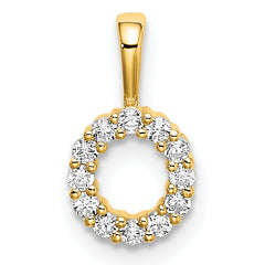 14k 1/8 carat Lab Grown Diamond VS/SI+ G+ Complete Letter O Intitial Pendant