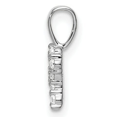 14k White Gold 1/8 carat Lab Grown Diamond VS/SI+ G+ Complete Letter R Initial Pendant