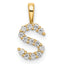 14k 1/8 carat Lab Grown Diamond VS/SI+ G+ Complete Letter S Initial Pendant