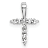 14k White Gold 1/10 carat Lab Grown Diamond VS/SI+ G+ Complete Letter T Initial Pendant