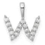 14k White Gold 1/6 carat Lab Grown Diamond VS/SI+ G+ Complete Letter W Initial Pendant