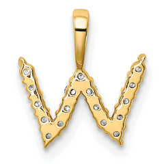 14k 1/6 carat Lab Grown Diamond VS/SI+ G+ Complete Letter W Initial Pendant