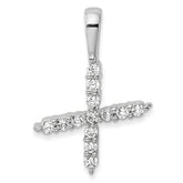 14k White Gold 1/8 carat Lab Grown Diamond VS/SI+ G+ Complete Letter X Initial Pendant