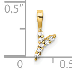 14k 1/15 carat Lab Grown Diamond VS/SI+ G+ Complete Letter Y Initial Pendant