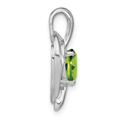 14k White Gold Peridot and Diamond Heart Pendant