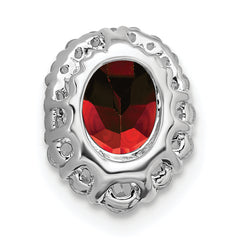 14k White Gold 1/3 carat Lab Grown Diamond VS/SI+ G+ and Lab Created Ruby Halo Chain Slide Pendant