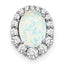 Pure Serenity 14k White Gold 1/3 carat Lab Grown Diamond VS/SI+ G+ and Lab Created Opal Chain Slide