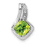 10k White Gold Peridot and Diamond Pendant