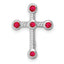 10k White Gold Ruby Cross Chain Slide