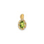 Oval Peridot & Diamond Pendant in 10K Yellow Gold (0.04 ct. tw.) - Sophia Jewelers