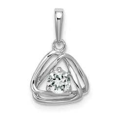 14k White Gold 1/4 carat Lab Grown Diamond VS/SI+ G+ Complete Intertwined Triangle Pendant