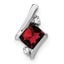 10k White Gold Cushion Garnet and Diamond Chain Slide