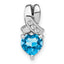 Sterling Silver Rhodium-plated Blue Topaz and Diamond Pendant