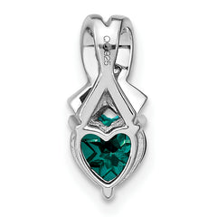 Sterling Silver Rhodium-plated Created Alexandrite/Diamond Pendant