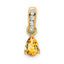 10k Yellow Gold Pear Citrine and Diamond Pendant