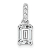 10k White Gold White Topaz and Diamond Pendant