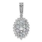 14k White Gold 2 1/2 carat Lab Grown Diamond VS/SI G+ Complete Cluster Pendant