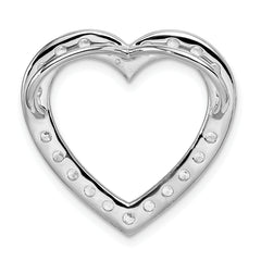 14k White Gold 1 1/2 carat Lab Grown Diamond VS+ F+ Complete Heart Chain Slide Pendant