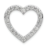 14k White Gold 1 1/2 carat Lab Grown Diamond VS+ F+ Complete Heart Chain Slide Pendant