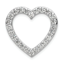 14k White Gold 1 1/2 carat Lab Grown Diamond VS+ F+ Complete Heart Chain Slide Pendant