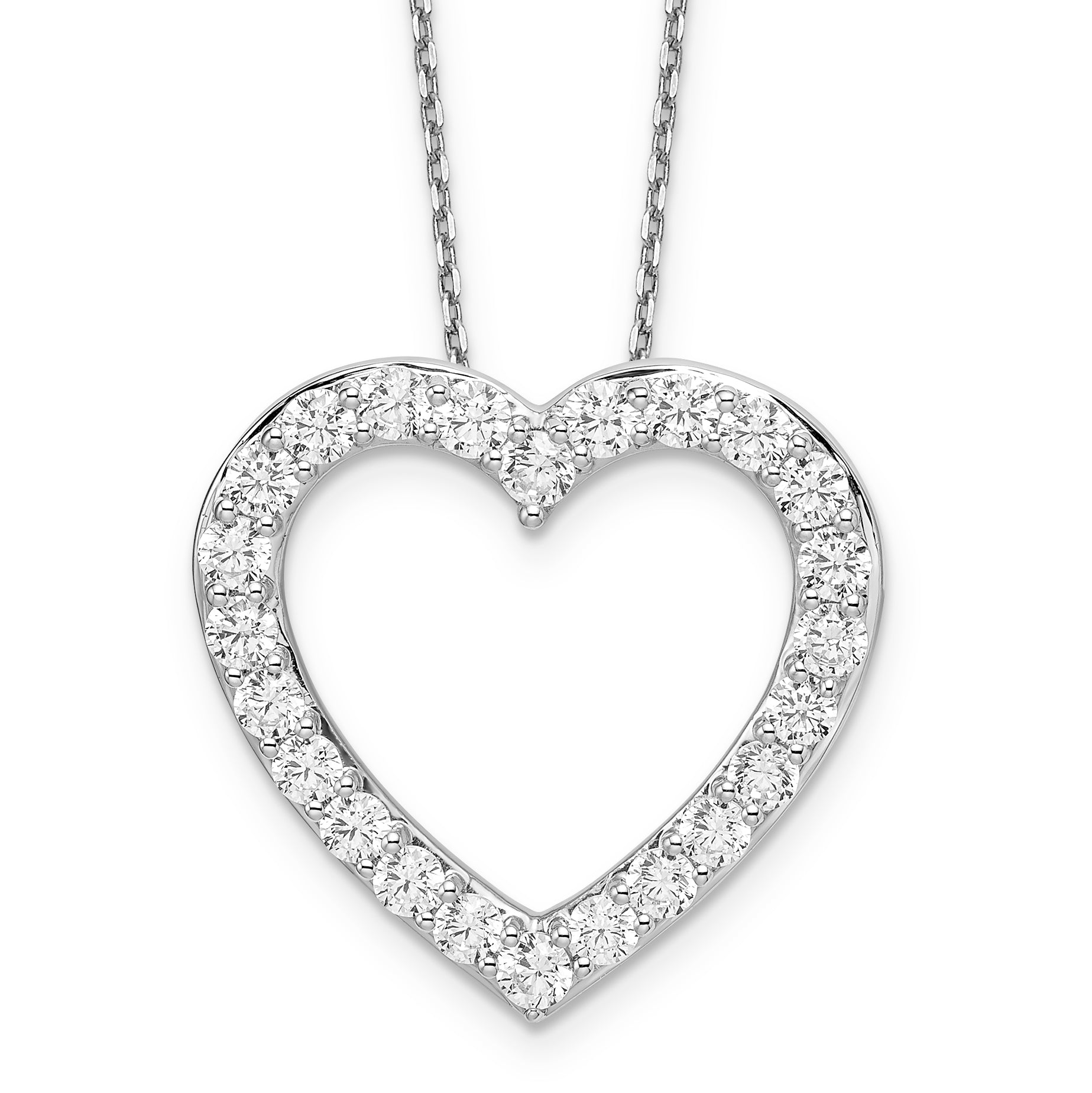 14kw 1 3/8 carat Lab Grown Diamond VS/SI+ G+ Complete 18 inch Heart Necklace