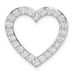 14k White Gold 1 1/2 carat Lab Grown Diamond VS/SI+ G+ Complete Heart Chain Slide Pendant